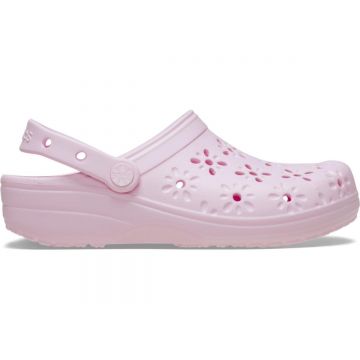 Saboti Crocs Classic Floral Cut-Out Clog Roz - Pink Milk