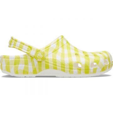 Saboti Crocs Classic Gingham Clog Galben - Daylily