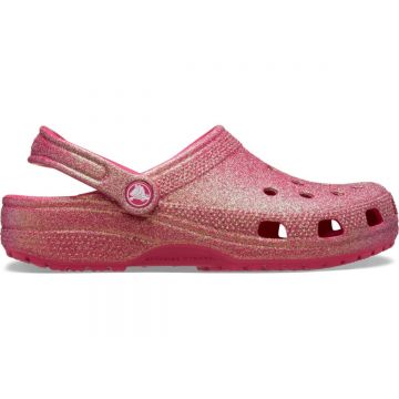 Saboti Crocs Classic Iridescent Glitter Clog Roz - Dragon Fruit