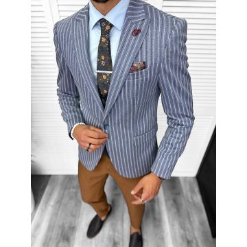 Sacou barbati slim fit  cu dungi 3131