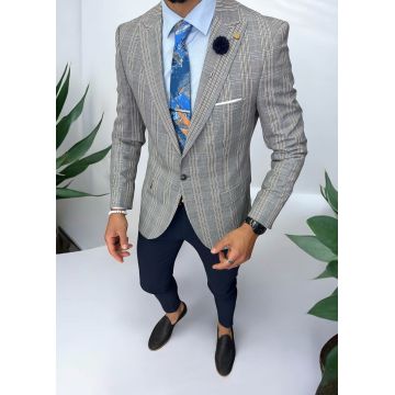 Sacou barbati slim fit gri 1031