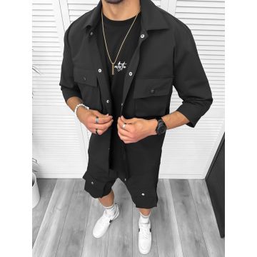 Trening barbati slim fit negru 6050A