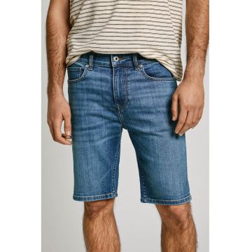 Bermude uni din denim