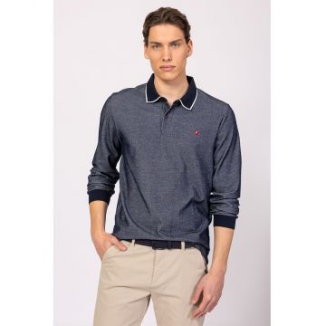 Bluza din bumbac cu guler polo Castano