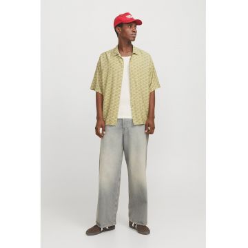 Camasa cu maneci scurte si model grafic - Kaki