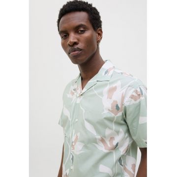 Camasa relaxed fit din amestec de bumbac organic - Verde pal