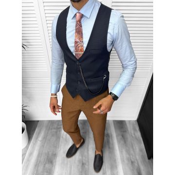 Compleu barbati  Vesta + Pantaloni  Lant si cravata cadou 13209