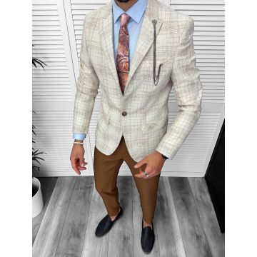 Costum barbati  slim fit sacou  pantaloni  vesta  cravata  batista 13205