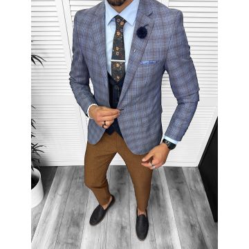 Costum barbati  slim fit sacou  pantaloni  vesta  cravata  batista 13206