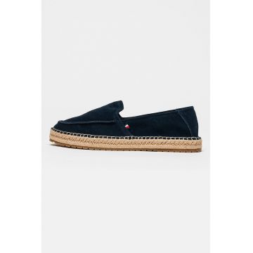 Espadrile din piele intoarsa cu model uni