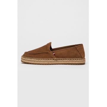 Espadrile din piele intoarsa cu model uni