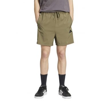 Pantaloni scurti cu talie ajustabila si benzi laterale cu logo