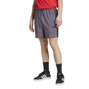 Pantaloni scurti cu talie ajustabila si benzi laterale cu logo