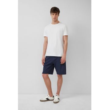 Pantaloni scurti relaxed fit de bumbac cu snur in talie