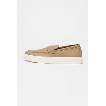 Pantofi loafer din piele cu varf rotund