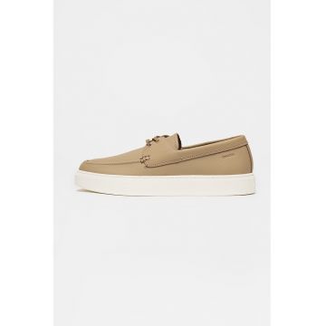 Pantofi loafer din piele cu varf rotund