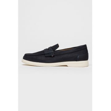 Pantofi loafer din piele intoarsa cu varf rotund