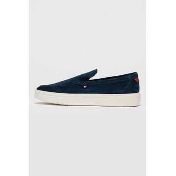 Pantofi loafer din piele intoarsa cu varf rotund