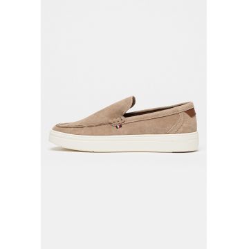 Pantofi loafer din piele intoarsa cu varf rotund