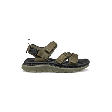 Sandale de piele ecologica si material textil cu velcro