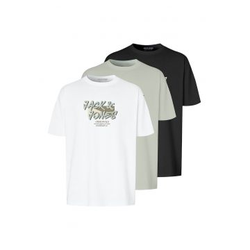 Set de tricouri cu imprimeu logo - 3 piese