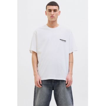 Tricou cu decolteu la baza gatului si imprimeu pe partea din spate