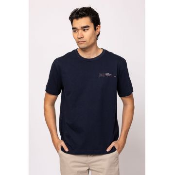 Tricou din bumbac cu decolteu la baza gatului