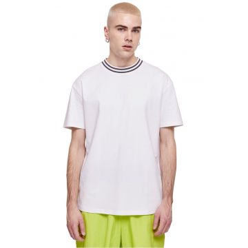 Tricou din bumbac cu decolteu la baza gatului