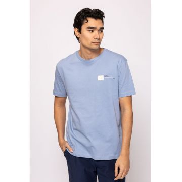 Tricou din bumbac cu decolteu la baza gatului