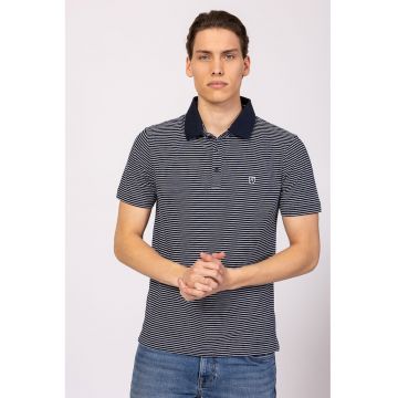Tricou polo cambrat din bumbac