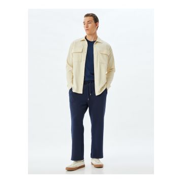 Pantaloni drepti cu aspect striat