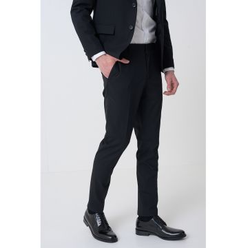 Pantaloni slim fit din amestec de lana