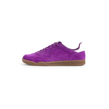 Pantofi sport din piele intoarsa si piele - Alb - Violet -