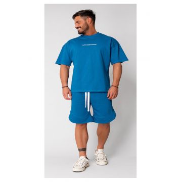 Set Kobe II tricou si pantalon scurt Oversized Peacock Blue 15810