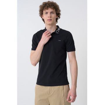 Tricou polo din amestec de bumbac organic cu logo