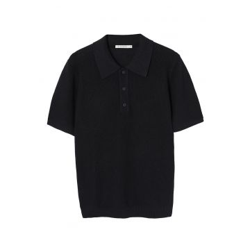Tricou polo tricotat din amestec de in