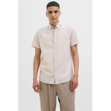 Camasa din amestec de in cu guler fixat cu nasturi