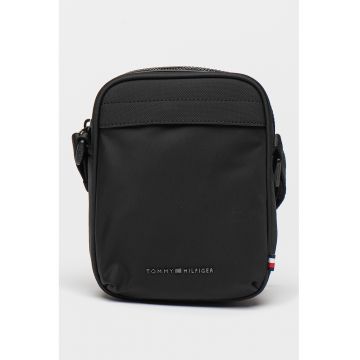 Geanta crossbody cu logo metalic discret