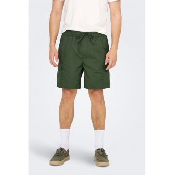 Pantaloni scurti cargo cu snur de ajustare Kal