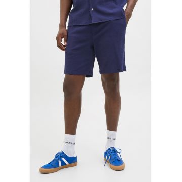 Pantaloni scurti cu snur de ajustare si model texturat
