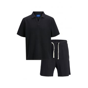Set de tricou polo si pantaloni scurti cu talie ajustabila - 2 piese