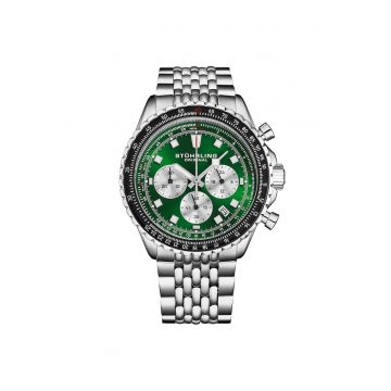 Ceas cronograf din inox Raceway - argintiu