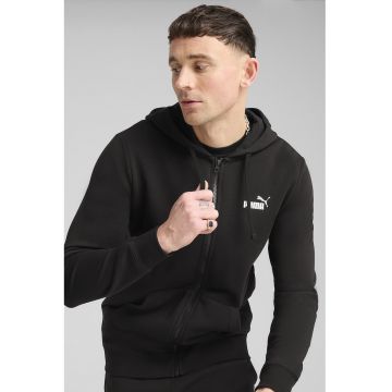 Hanorac cu fermoar si buzunare frontale - Negru