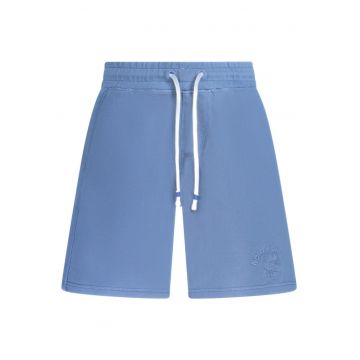 Pantaloni scurti pentru sport barbati - cu logo - Regular fit - Albastru -