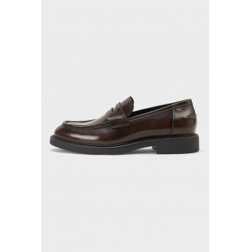 Pantofi loafer de piele cu varf rotund