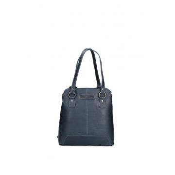 Rucsac convertibil de piele - Albastru