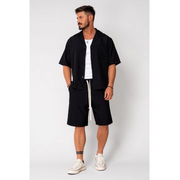 Set camasa maneca scurta si pantalon scurt Black II 16557
