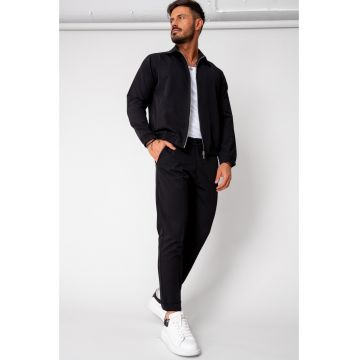 Set Caruso Jacheta cu fermoar si pantalon lung Black 15639
