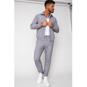 Set Caruso Jacheta cu fermoar si pantalon lung Grey 15644