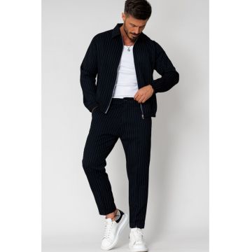 Set Caruso Stripes Jacheta cu fermoar si pantalon lung Navy 15320